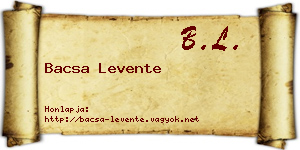 Bacsa Levente névjegykártya