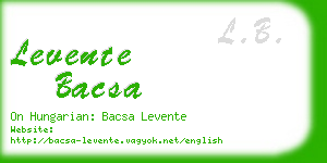 levente bacsa business card